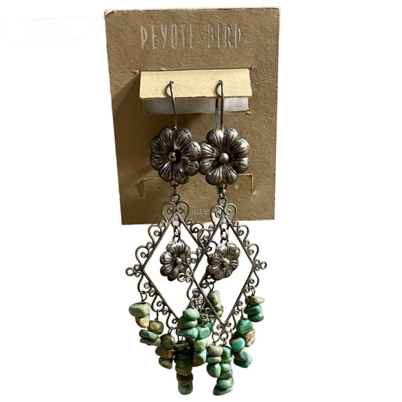 Large Sterling silver dangle earrings - Picture 1 of 3